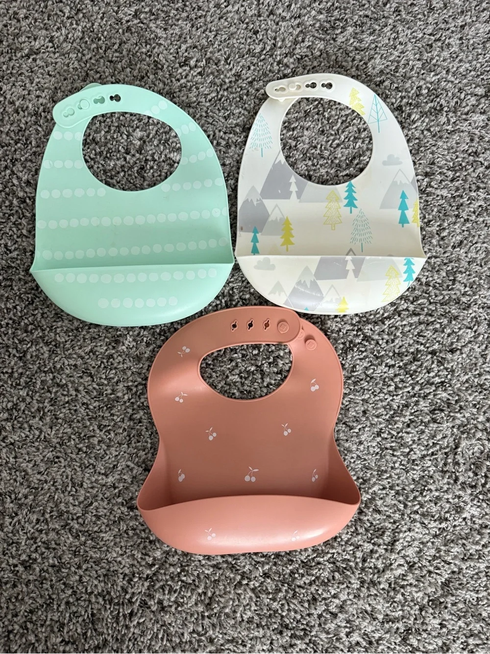 Silicone Bibs for Babies Toddler Set of 3